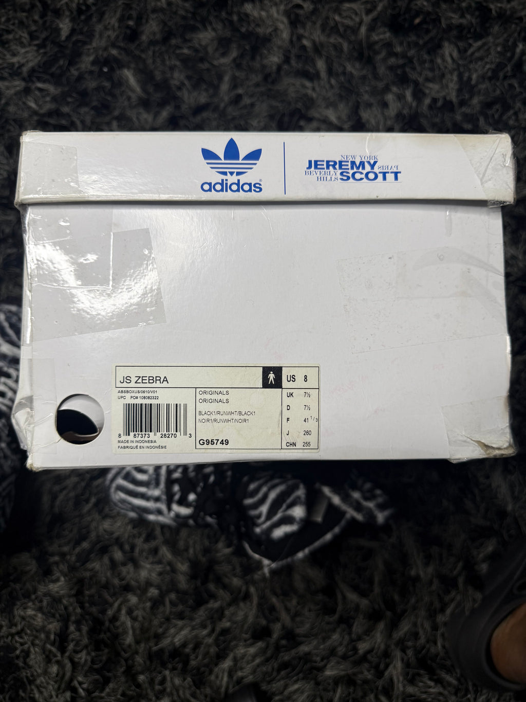Sz(8) Adidas x Jeremy Scott Zebra “DS”