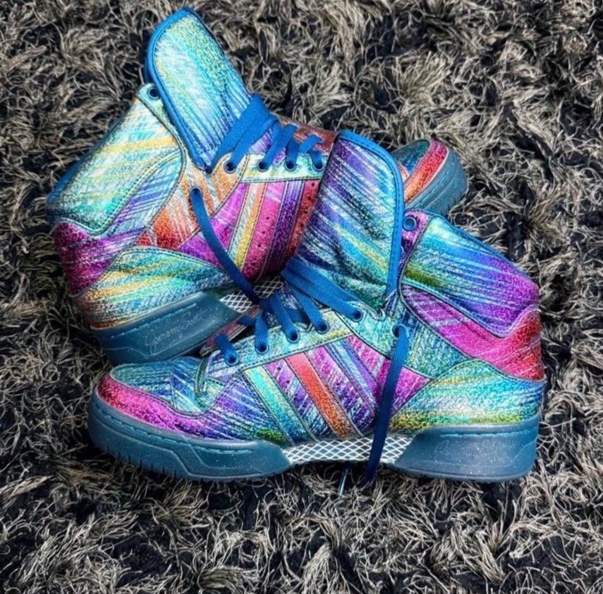 Sz(11.5) Adidas x Jeremy Scott Rainbow Foil 1.0