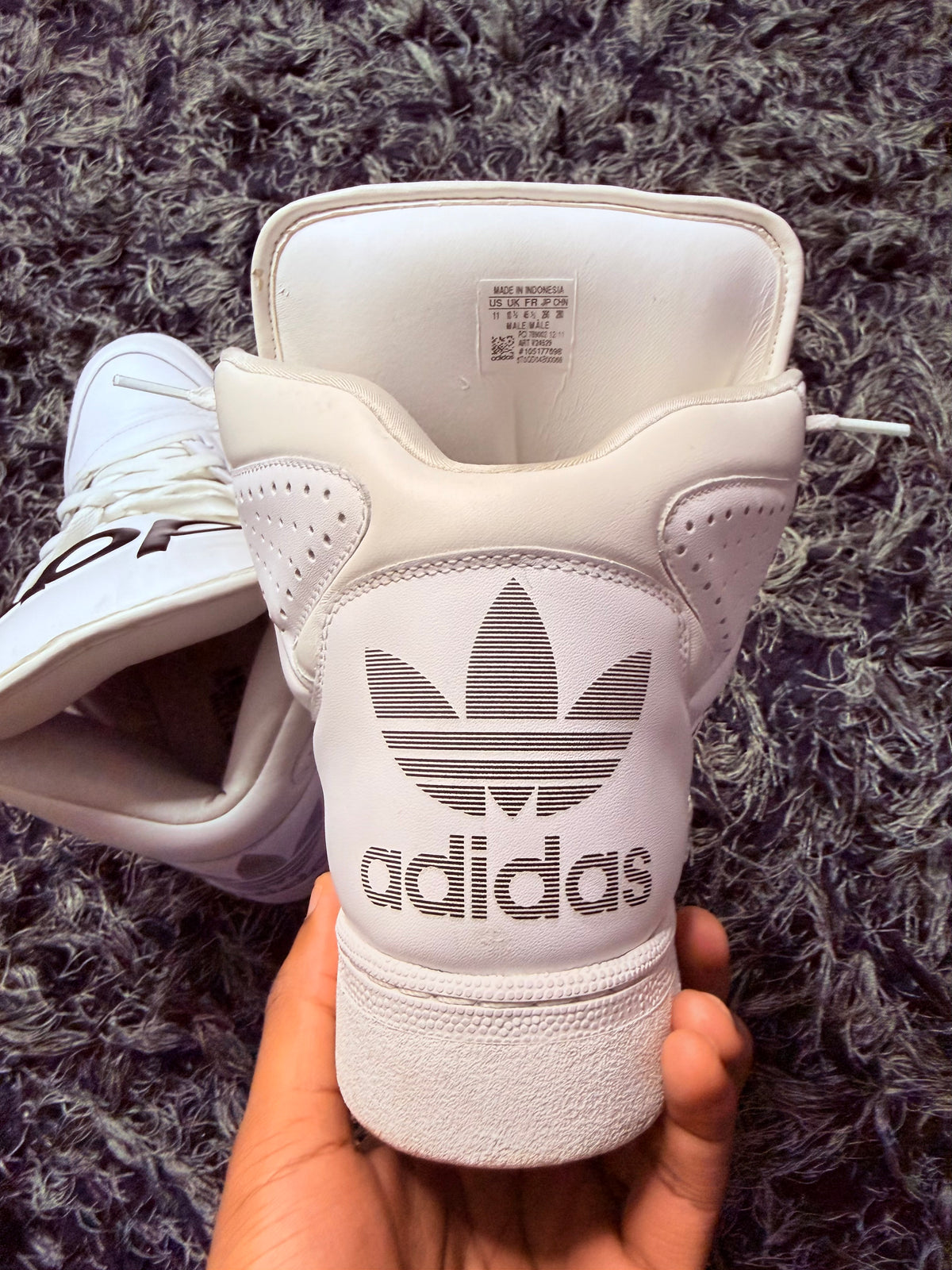 Sz(11) Adidas x Jeremy Scott white hi instinct