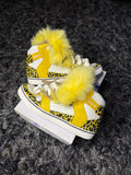 Sz(13) Adidas x Jeremy Scott leopard yellow fur bones