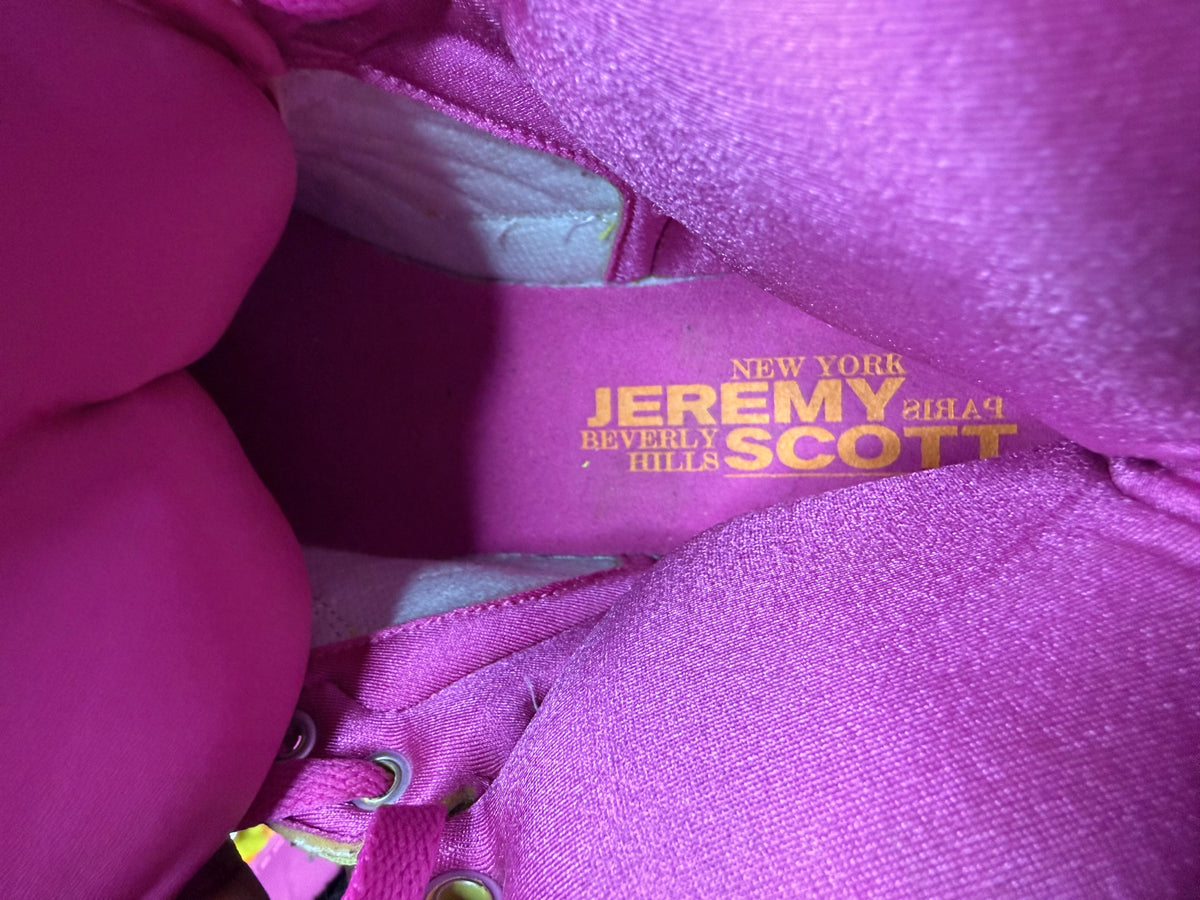 Sz(10.5) Adidas x Jeremy Scott neon camo Hi instinct “DS”