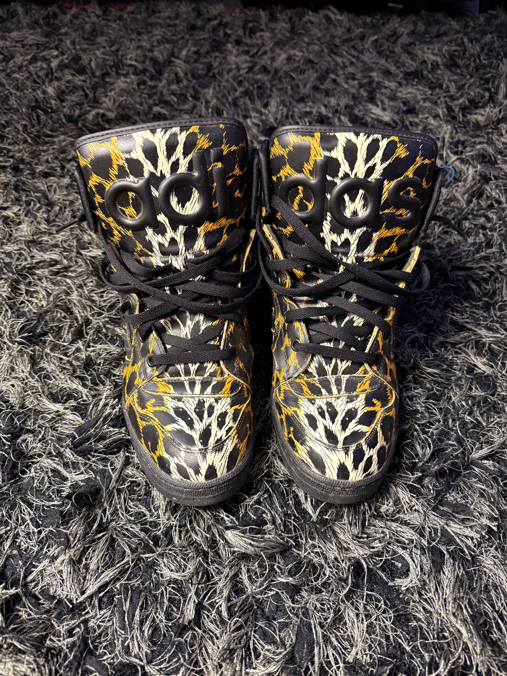 Sz(12) Adidas x Jeremy Scott leopard hi instinct